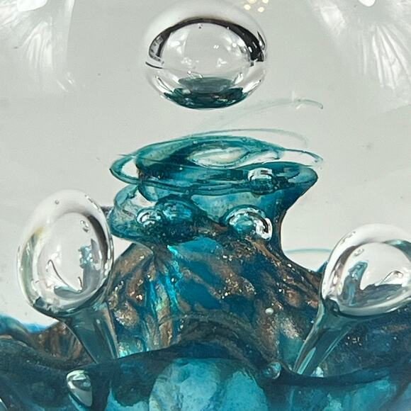 Sea Dance Art Glass Paperweight Signed CHIPPED Mouthblown Hand Blown Handmade - Picture 8 of 14